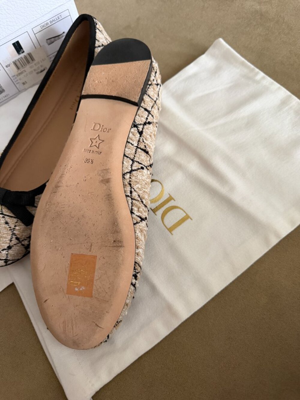Christian Dior Cannage Tweed Ballerina Flats 39.5 - Picture 4 of 9